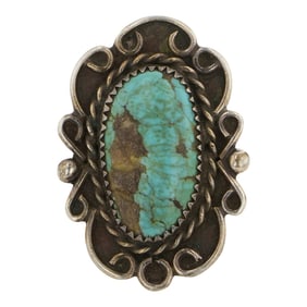 Vintage Navajo Nevada Turquoise Ring