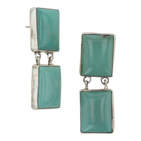 Lydia Begay Navajo Compitos Turquoise Earrings