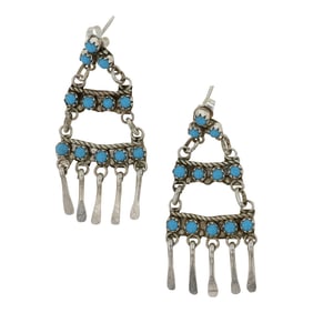 Zuni Turquoise Chandelier Earrings