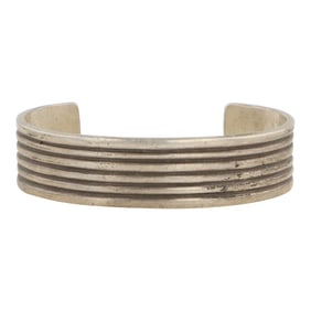 Myron Panteah Zuni Vintage Plain Silver Bracelet