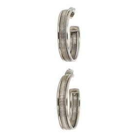 Navajo Plain Silver Hoop Earrings