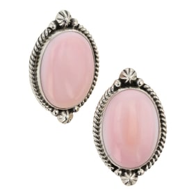 Della Wyllie Navajo Pink Conch Earrings