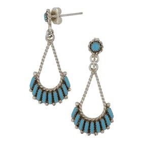 Zuni Turquoise Needlepoint Earrings
