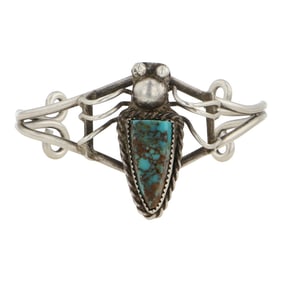 Vintage Navajo Pilot Mountain Turquoise Cuff Bracelet