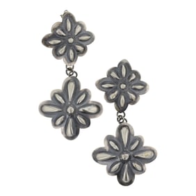 Tim Yazzie Navajo Bump Out Plain Silver Earrings