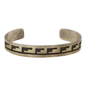 Vintage Hopi Plain Silver Cuff Bracelet