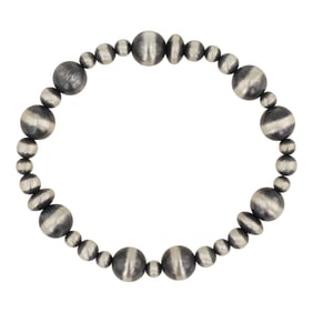 Navajo Oxidized Beads Mixed Sizes Stretch Bracelet