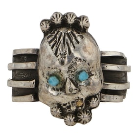 Jacob Lee Navajo Turquoise Skull Ring
