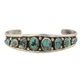 Navajo Whitewater Turquoise Bracelet