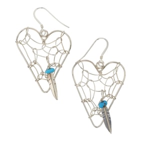 Navajo Turquoise Dream Catcher Earrings