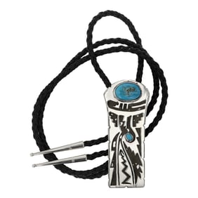 Navajo Kingman Turquoise Bolo Tie