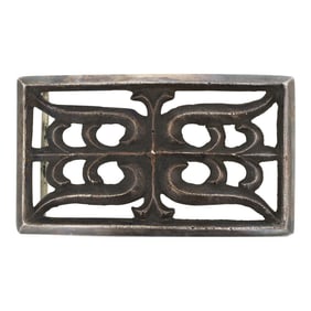 Navajo Plain Silver Sandcast Belt Buckle