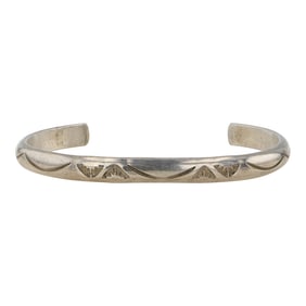 Navajo Plain Silver Cuff Bracelet