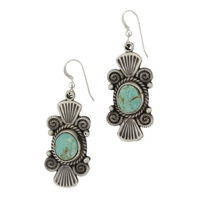 Michael Calladito Navajo Nevada Turquoise Earrings
