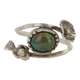Jacob Lee Navajo Pilot Mountain Turquoise Petals Ring