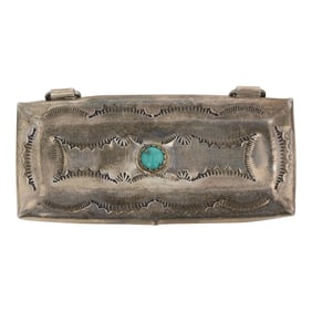 Vintage Jessie Claw Navajo Turquoise Pill Box