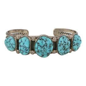 Mike Platero Navajo Kingman Turquoise Cuff Bracelet