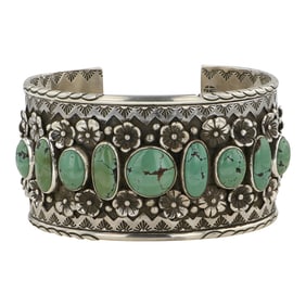 Navajo Hubei Turquoise Cuff Bracelet