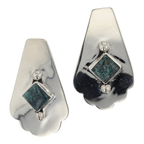 Harold Joe (1975-2025) Spiderweb Turquoise Earrings