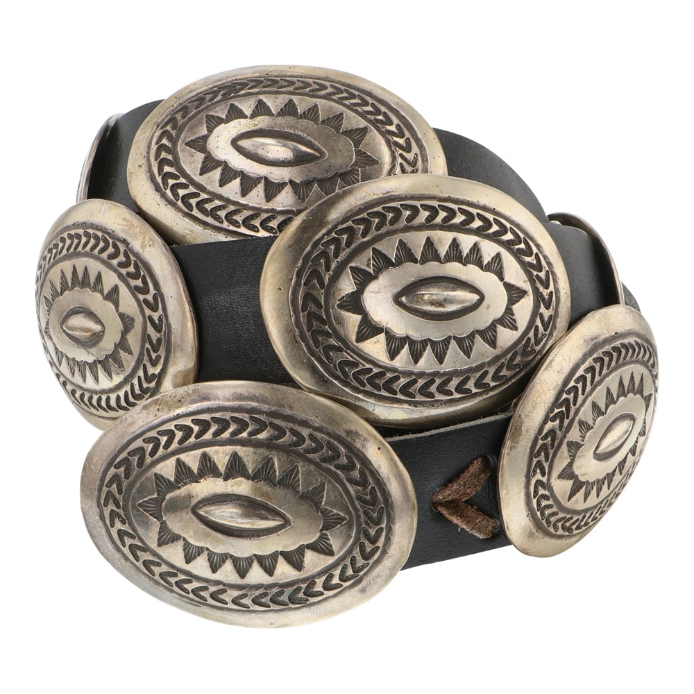 Navajo Deep Stamp Heavy Plain Silver Concho belt (1 of 3)