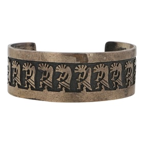 Vintage Hopi Kokopelli Cuff Bracelet