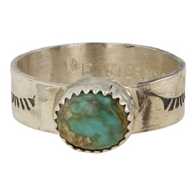 Rick Enriquez Navajo Nevada Turquoise Ring