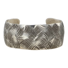 Alois Wagner Kewa Santo Domingo Artist Plain Silver Cuff Bracelet
