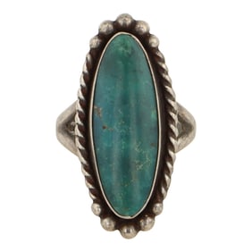 Vintage Navajo Fox Turquoise Ring