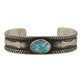 Gabriel Natan Award Winning Navajo Artist Rolled Ingot Candelaria Turquoise Bracelet
