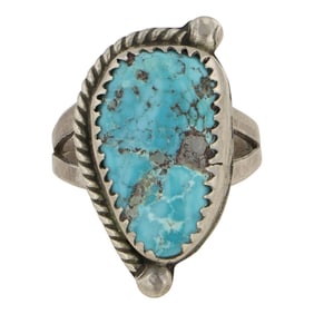 Vintage Navajo Nevada Turquoise Ring