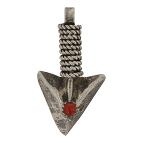 Vintage Navajo Coral Arrow Pendant