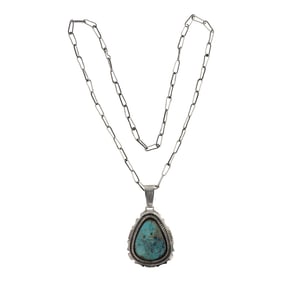 Filbert Brown Navajo Nevada Turquoise Necklace