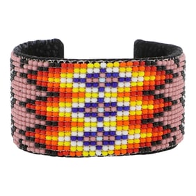 Navajo Glass Beadwork Cuff Bracelet
