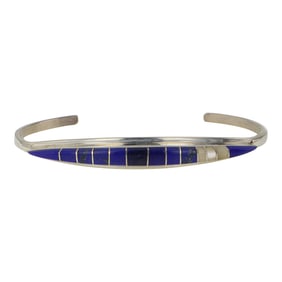 Zuni Lapis & Mother of Pearl Inlay Bracelet