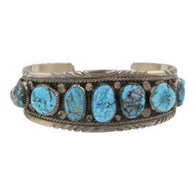 Navajo Kingman Turquoise Cuff Bracelet