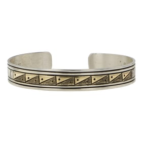 Alvin Monte Navajo 14k Gold & Sterling Silver Cuff Bracelet