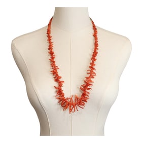 Vintage Navajo Mediterranean Coral Branches Necklace