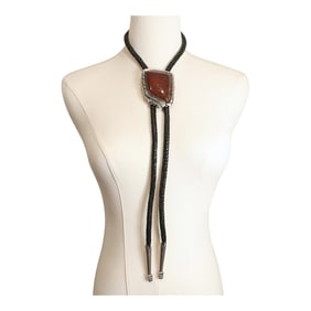 Orville Tsinnie (1943-2017) Award Winning Navajo Gem Bone (Petrified Dinosaur Bone ) Bolo Tie