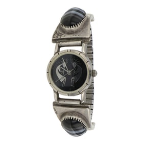 Vintage Navajo Agate Watch Bracelet