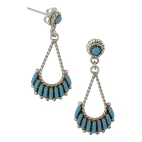 Zuni Turquoise Needlepoint Earrings