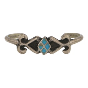 Vintage Navajo Turquoise Inlay Bracelet