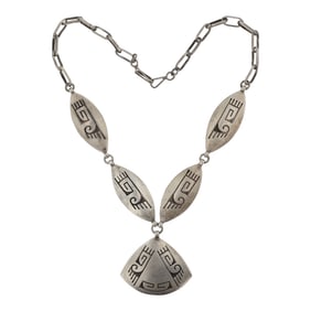 Vintage Navajo Plain Silver Necklace