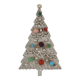 Lee Charlie Award Winning Navajo Artist Turquoise Coral Spiny Oyster & Malachite Multi Color Tree