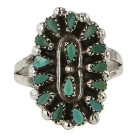 Zuni Turquoise Cluster Ring