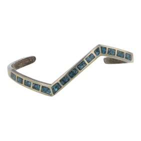 Vintage Navajo Turquoise Chip Inlay Bracelet
