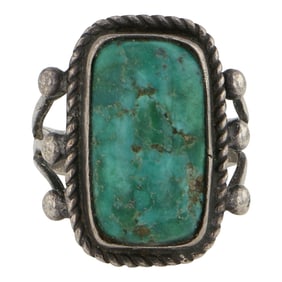 Vintage Navajo Nevada Turquoise Ring