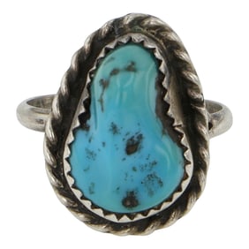Vintage Navajo Kingman Turquoise Ring