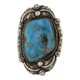 Vintage Navajo Nevada Turquoise Ring