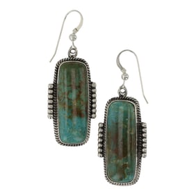 Carol Wyllie Navajo Fox Turquoise Earrings
