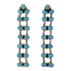 Navajo Kingman Turquoise Chandelier Earrings